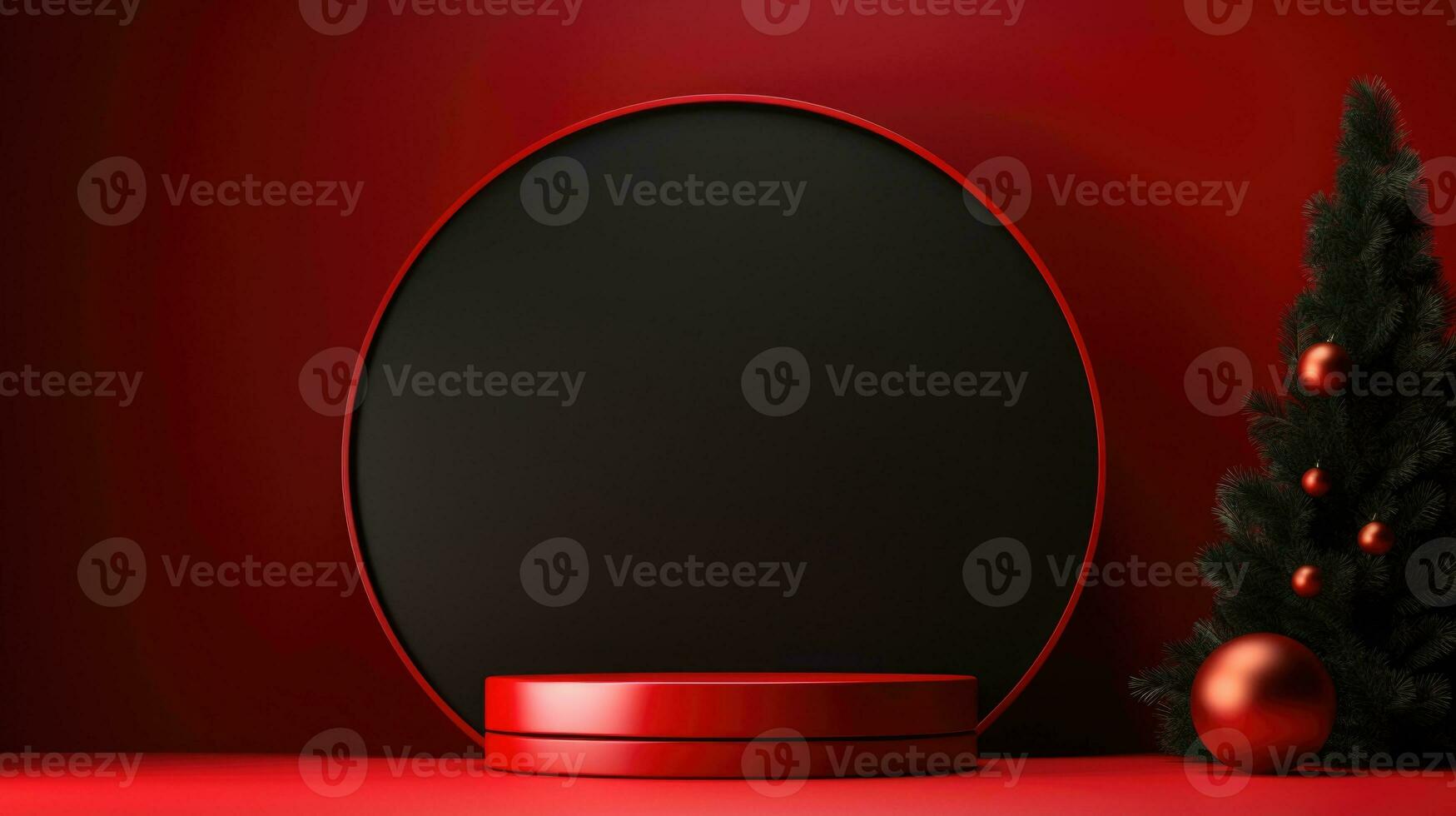 Xmas Empty podium for product display Background for presentation pedestal branding mockup. AI generative photo