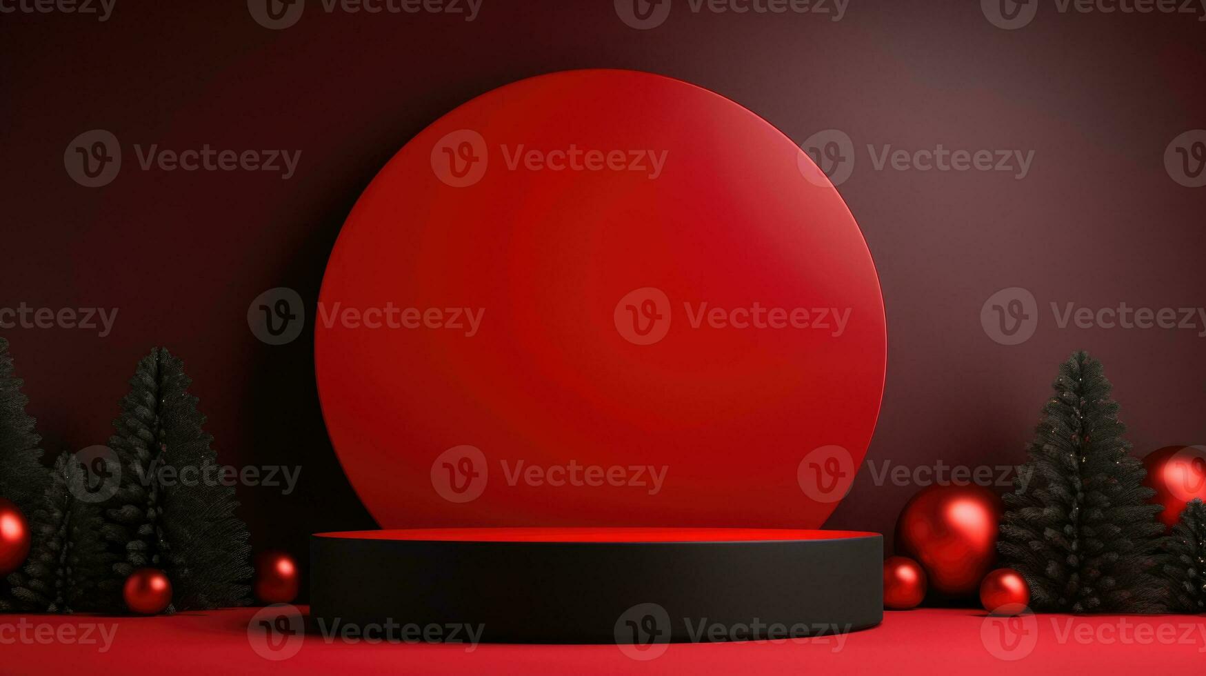 Xmas Empty podium for product display Background for presentation pedestal branding mockup. AI generative photo