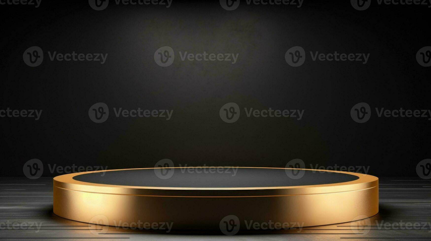 Gold Empty podium for product display Background for presentation pedestal branding mockup. AI generative photo