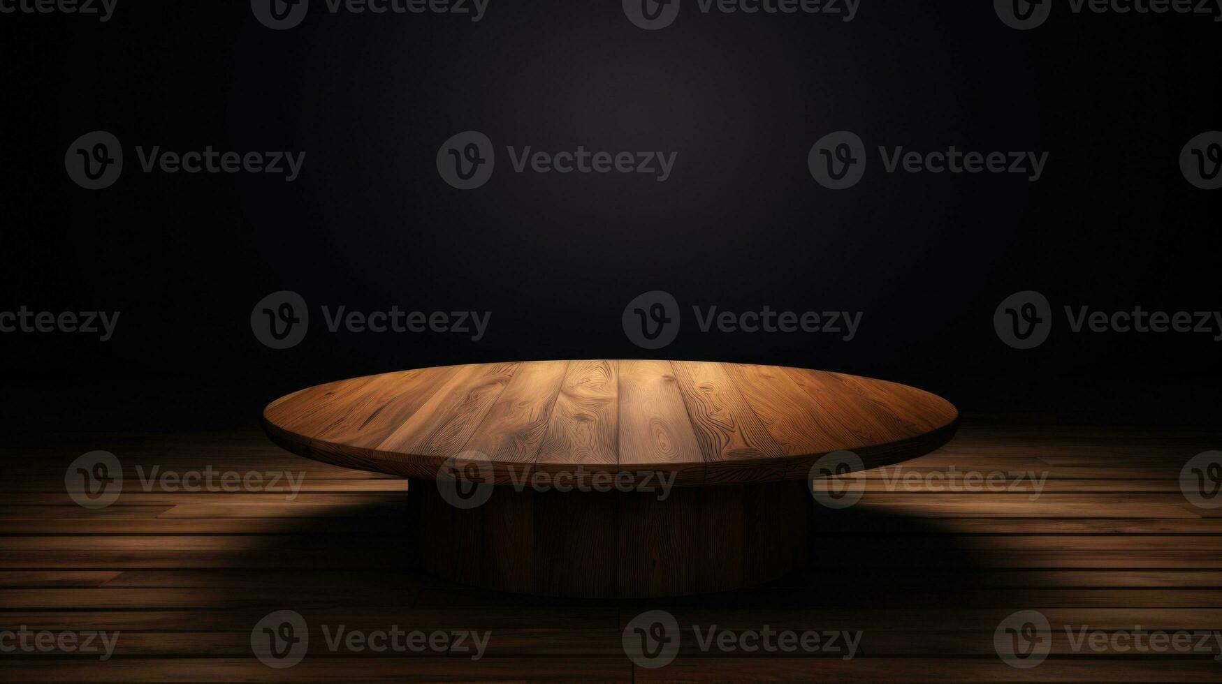Wood Empty podium for product display Background for presentation pedestal branding mockup. AI generative photo