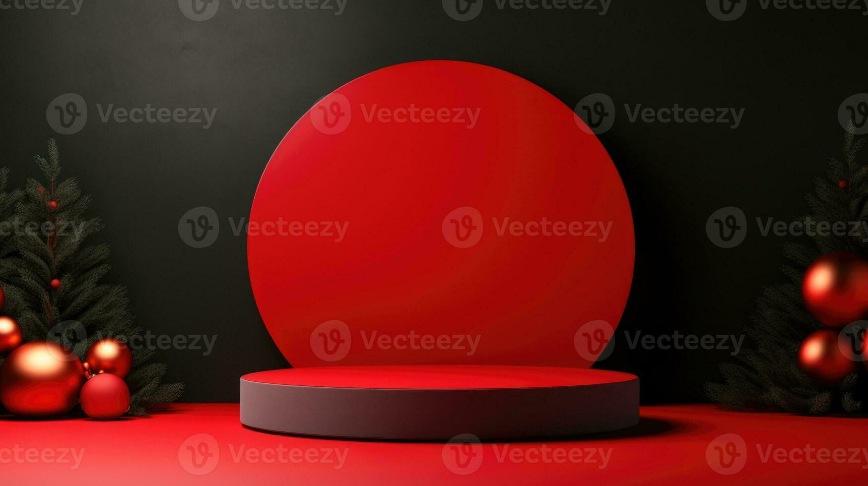 Xmas Empty podium for product display Background for presentation pedestal branding mockup. AI generative photo