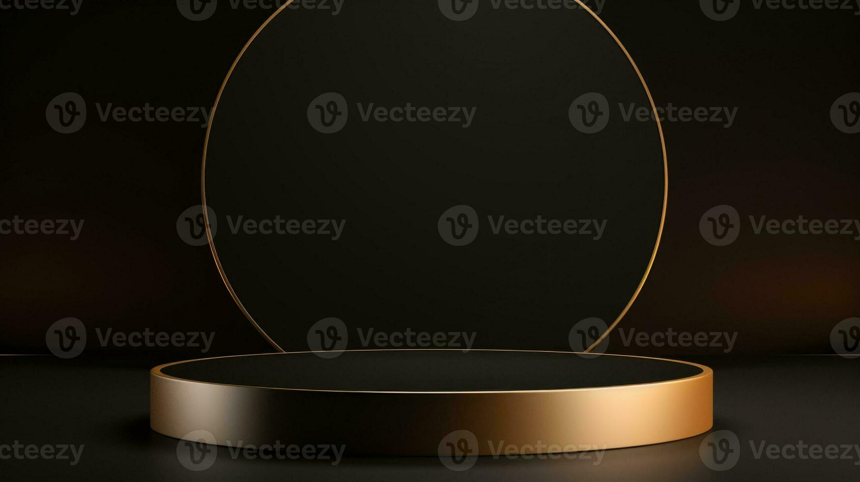 Gold Empty podium for product display Background for presentation pedestal branding mockup. AI generative photo