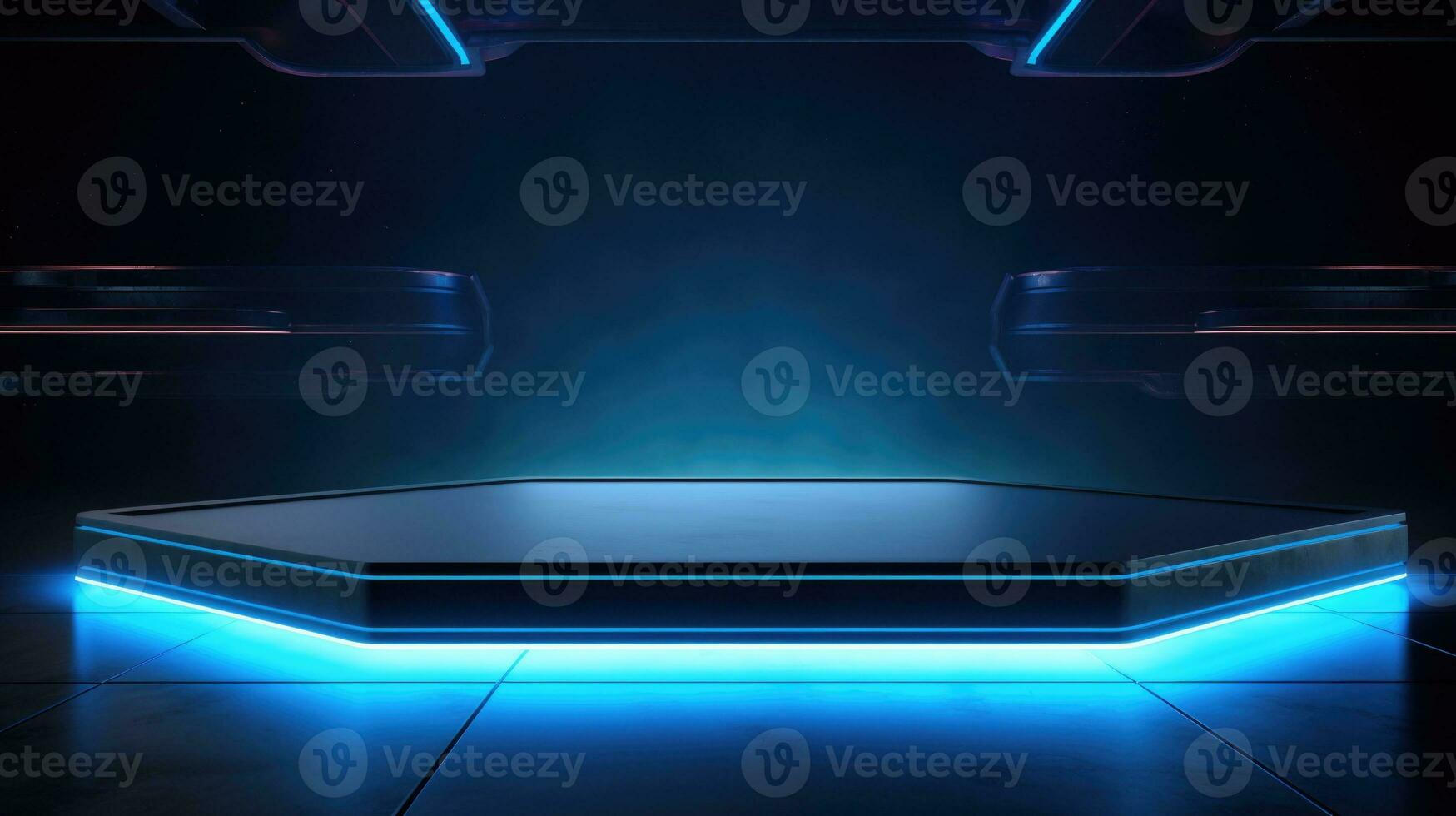 Cyberpunk Empty podium for product display Background for presentation pedestal branding mockup. AI generative photo