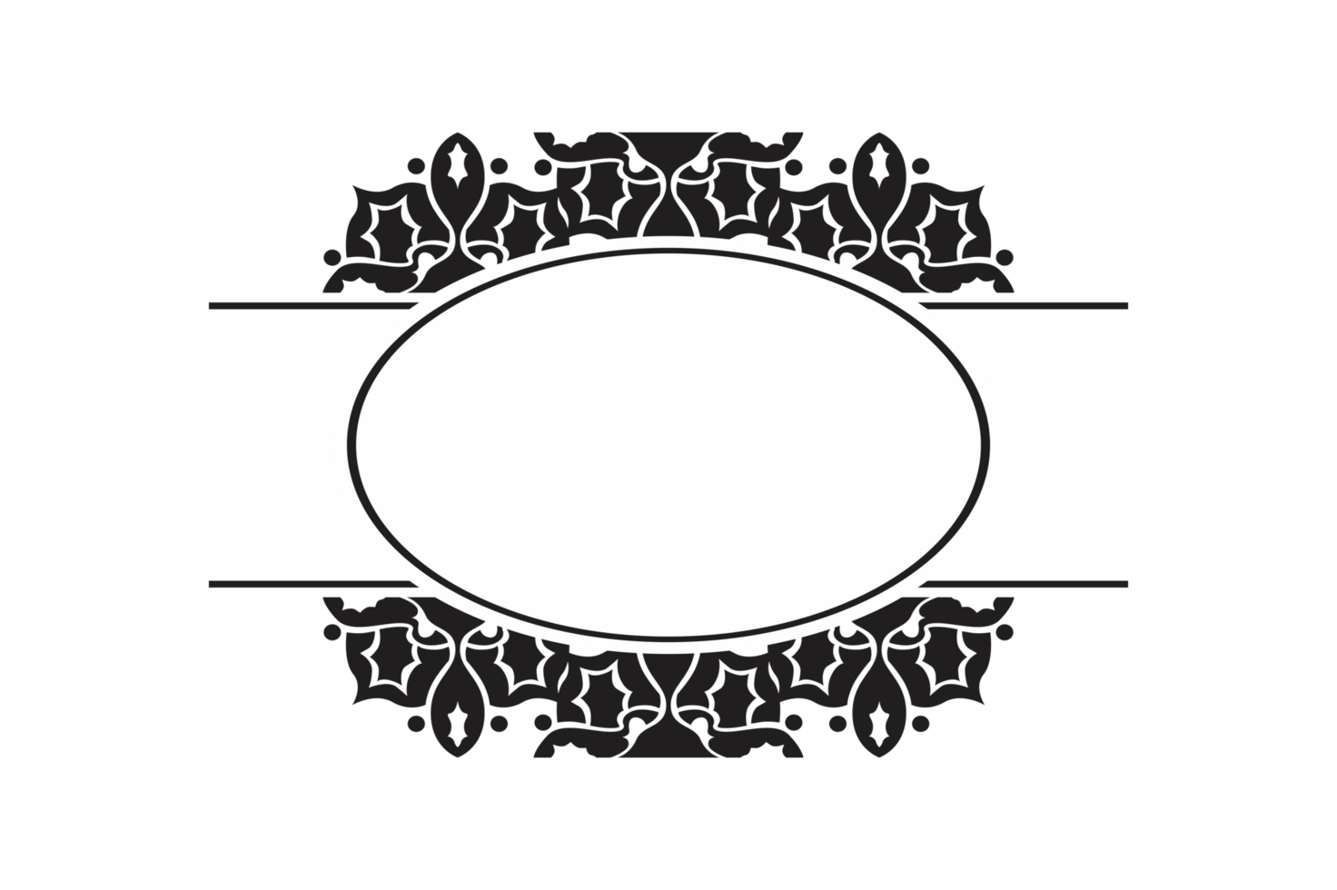 Abstract Ornament Border Design WIth Transparent Background png
