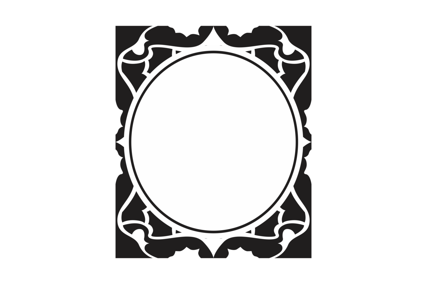 Abstract Ornament Border Design WIth Transparent Background png