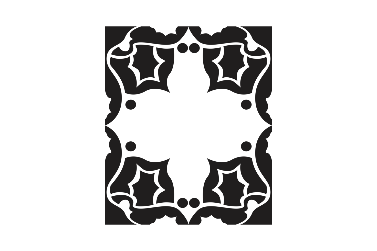 Abstract Ornament Border Design WIth Transparent Background png