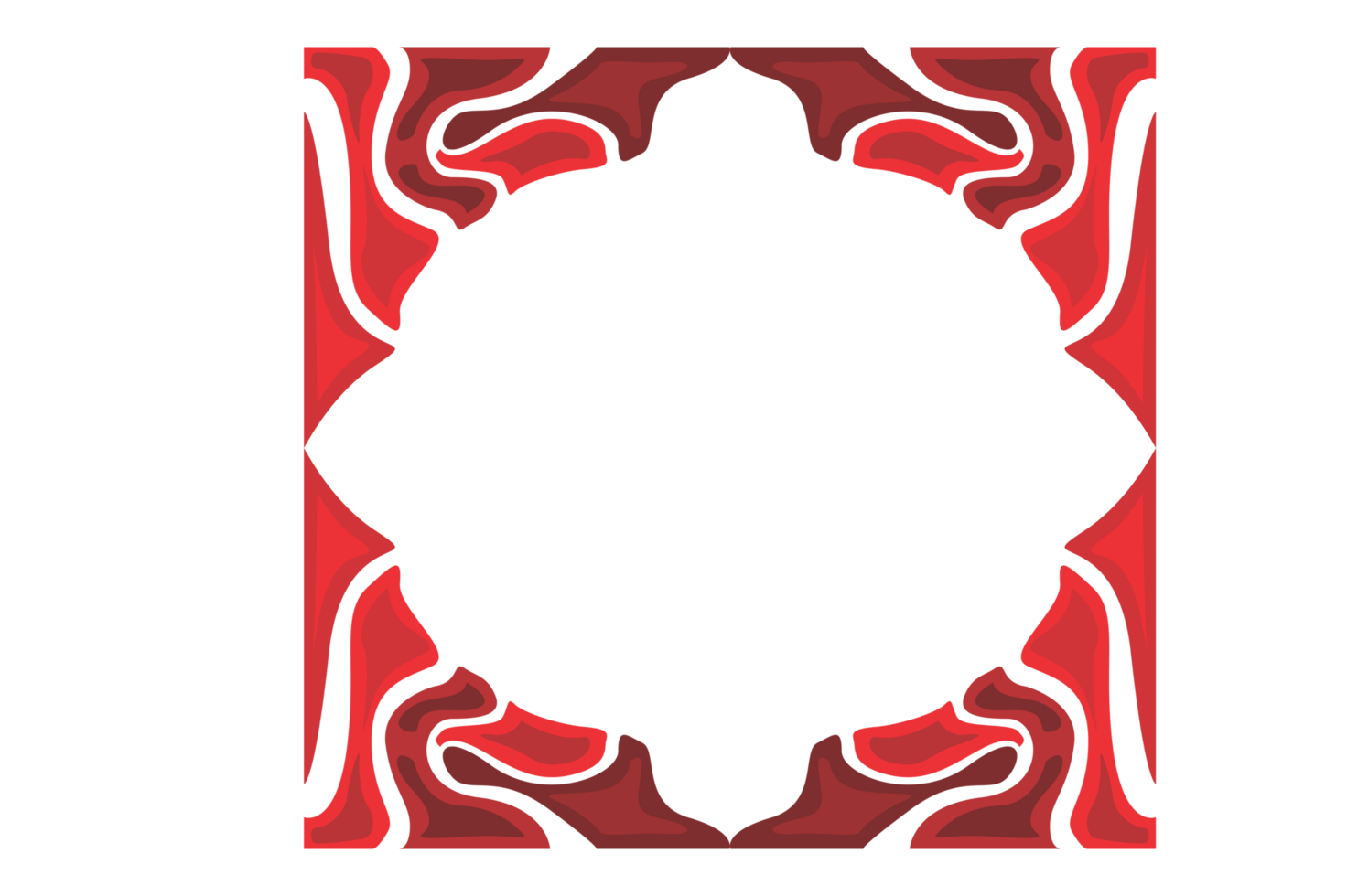 Abstract Ornament Border Design WIth Transparent Background png