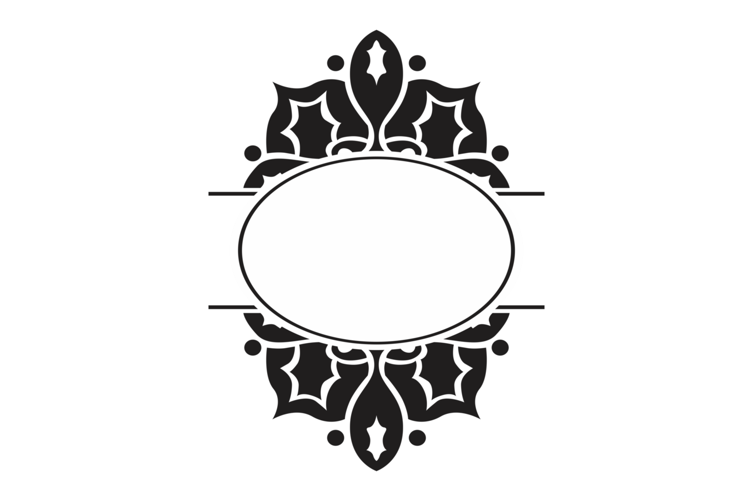 Abstract Ornament Border Design WIth Transparent Background png