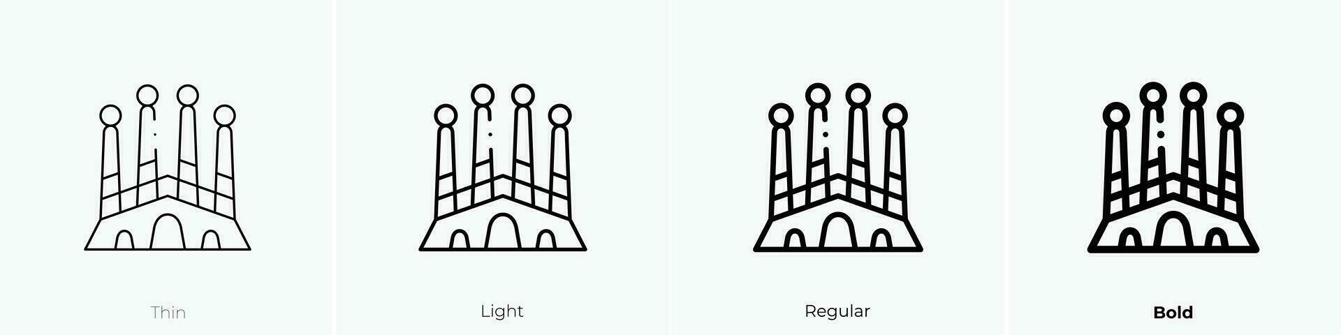 sagrada familia icono. delgado, luz, regular y negrita estilo diseño aislado en blanco antecedentes vector