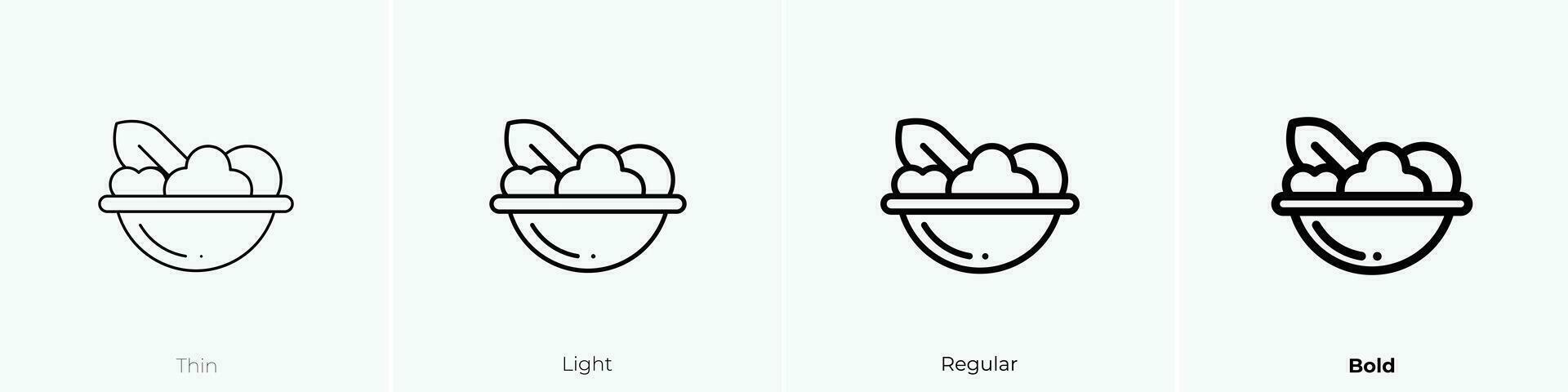 salad icon. Thin, Light, Regular And Bold style design isolated on white background vector