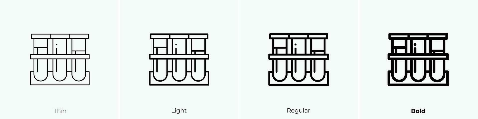 muestra icono. delgado, luz, regular y negrita estilo diseño aislado en blanco antecedentes vector