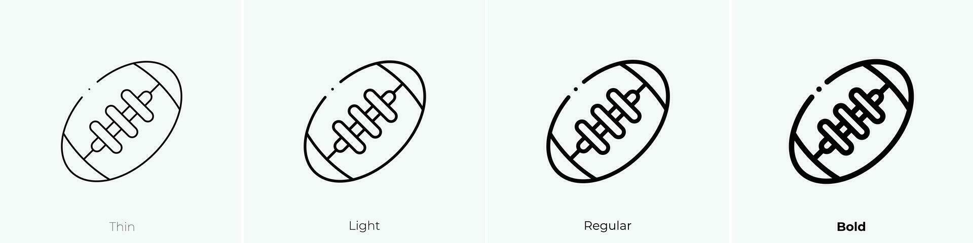 rugby icon. Thin, Light, Regular And Bold style design isolated on white background vector