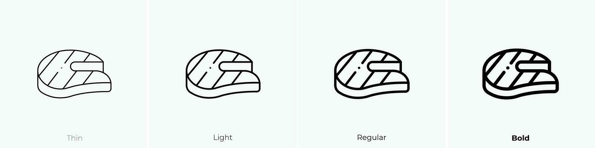 salmon icon. Thin, Light, Regular And Bold style design isolated on white background vector