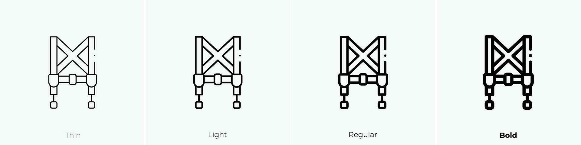 la seguridad aprovechar icono. delgado, luz, regular y negrita estilo diseño aislado en blanco antecedentes vector