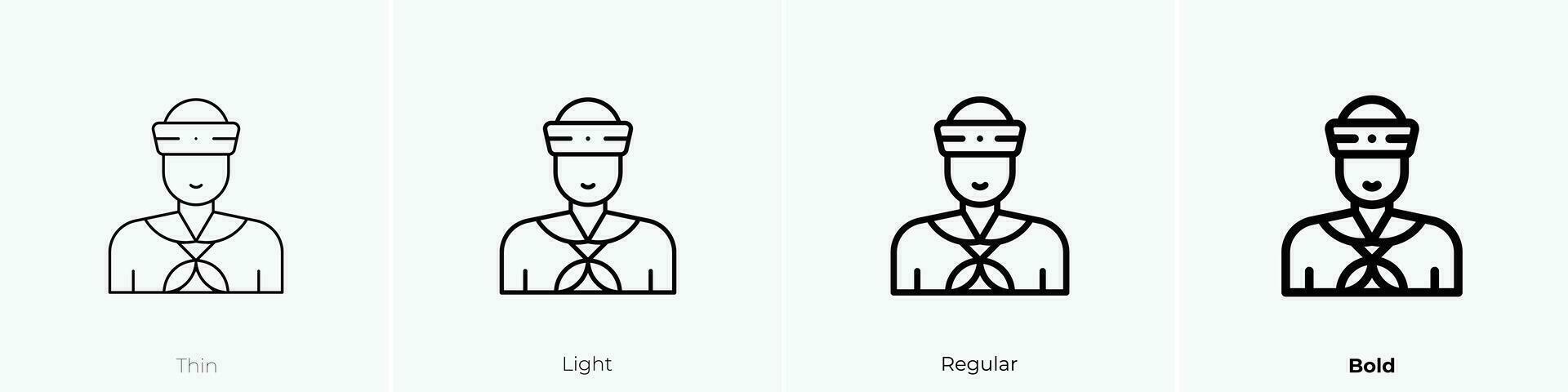 sailor icon. Thin, Light, Regular And Bold style design isolated on white background vector