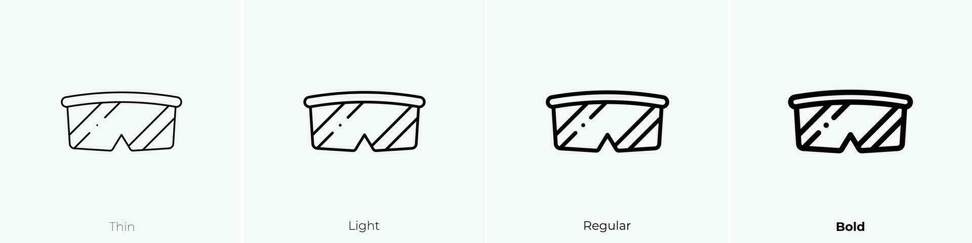 safety glasses icon. Thin, Light, Regular And Bold style design isolated on white background vector