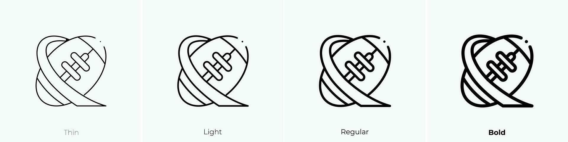rugby icon. Thin, Light, Regular And Bold style design isolated on white background vector