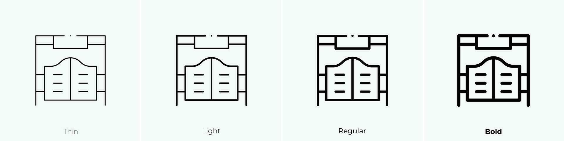 salón icono. delgado, luz, regular y negrita estilo diseño aislado en blanco antecedentes vector