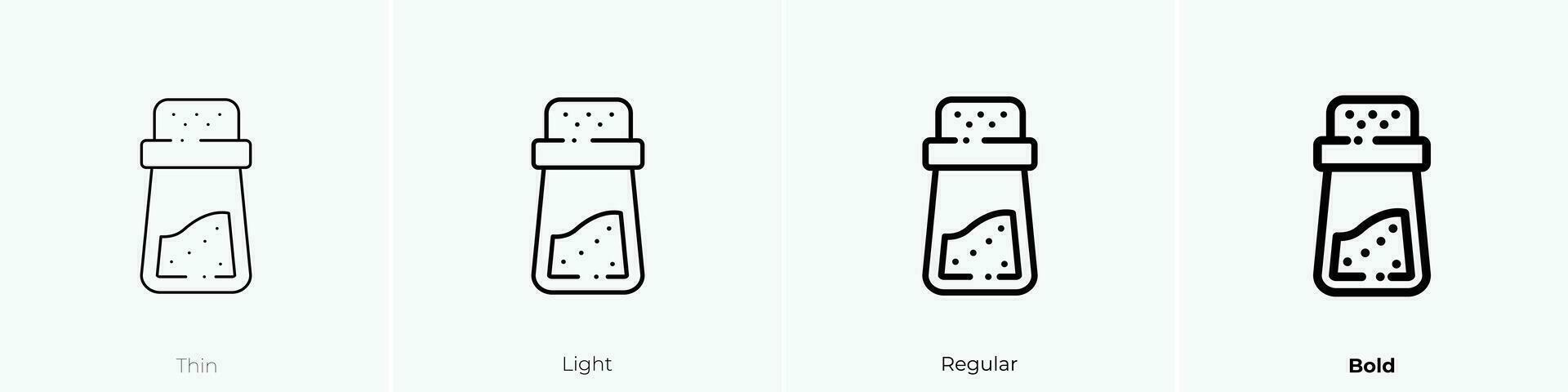 salt icon. Thin, Light, Regular And Bold style design isolated on white background vector