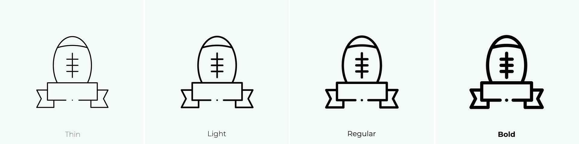 rugby icon. Thin, Light, Regular And Bold style design isolated on white background vector