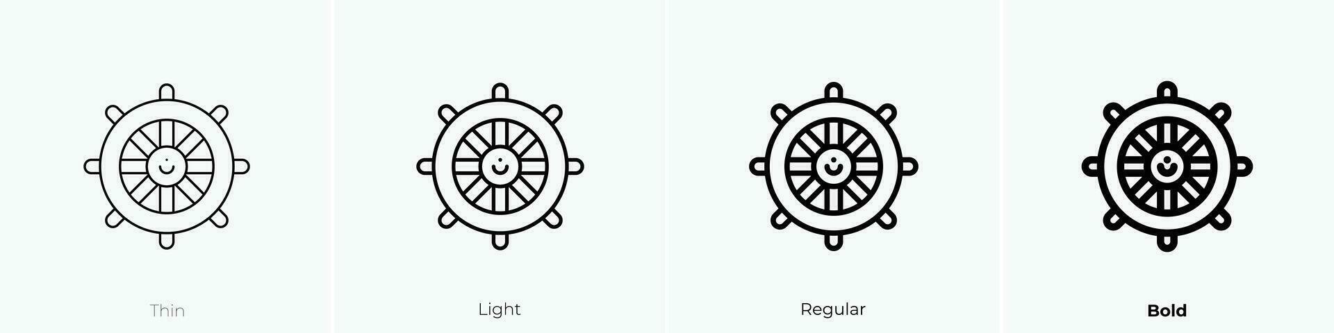 rudder icon. Thin, Light, Regular And Bold style design isolated on white background vector
