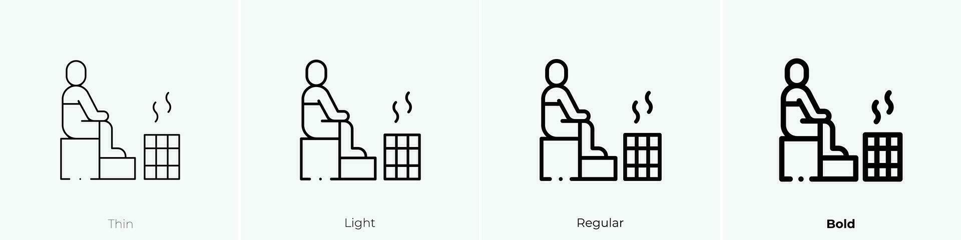 sauna icon. Thin, Light, Regular And Bold style design isolated on white background vector