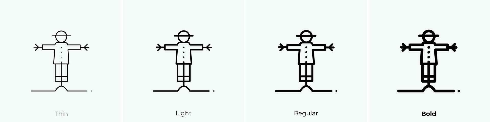 scarecrow icon. Thin, Light, Regular And Bold style design isolated on white background vector