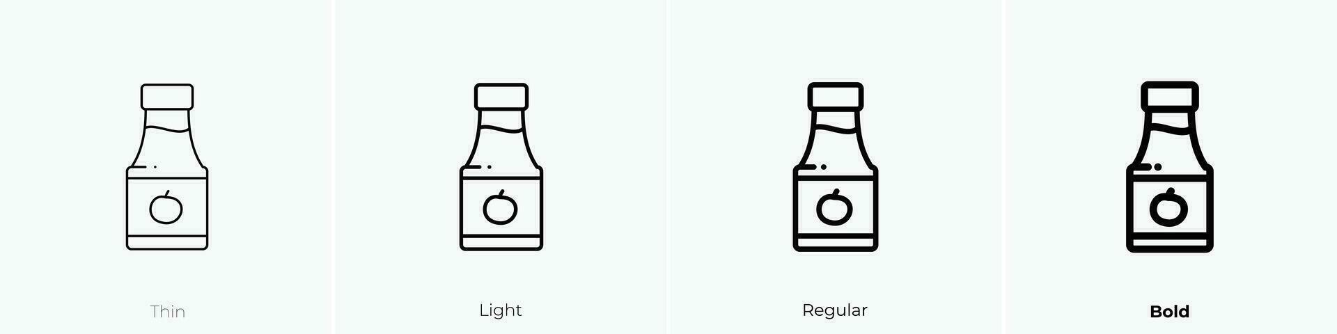 sauce icon. Thin, Light, Regular And Bold style design isolated on white background vector