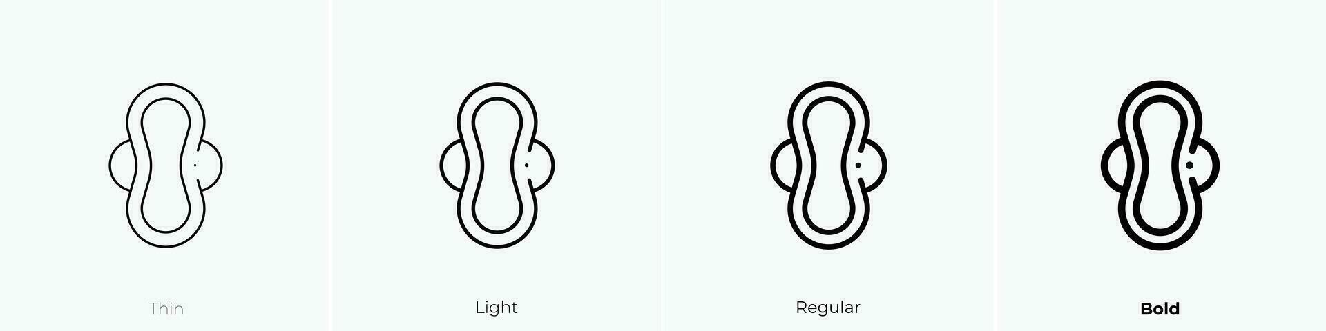 sanitary pad icon. Thin, Light, Regular And Bold style design isolated on white background vector