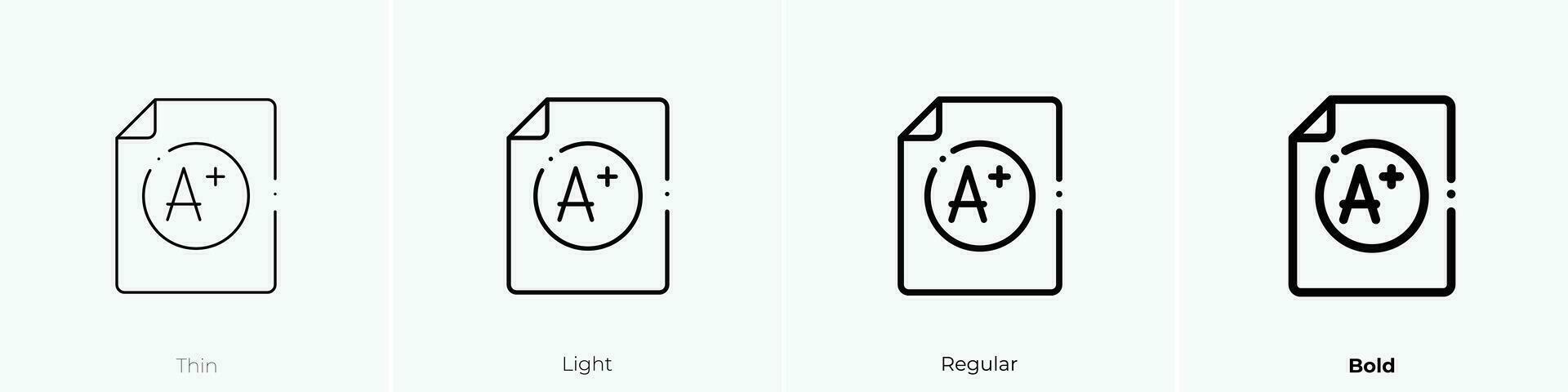 puntuaciones icono. delgado, luz, regular y negrita estilo diseño aislado en blanco antecedentes vector