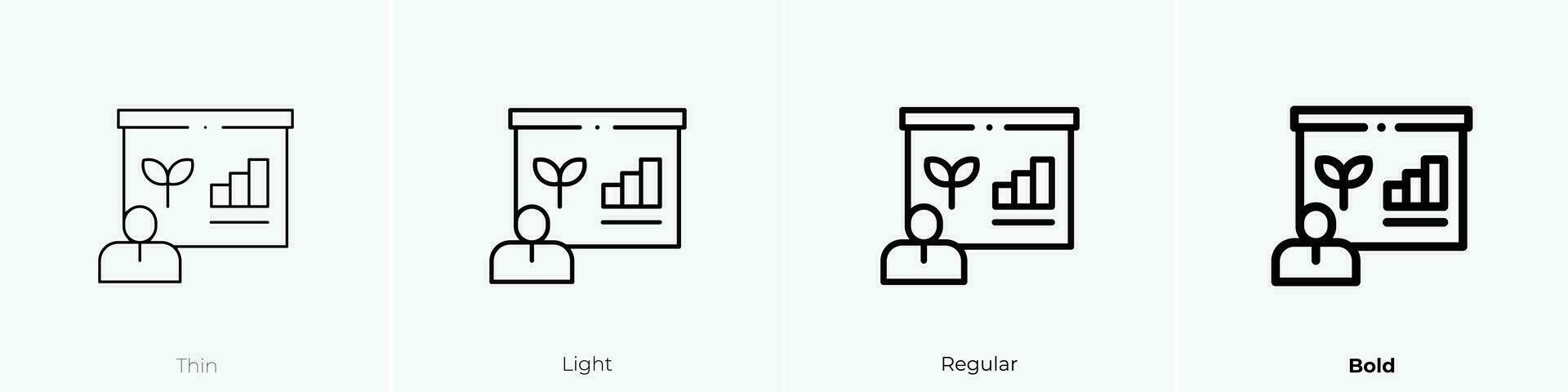 seminar icon. Thin, Light, Regular And Bold style design isolated on white background vector