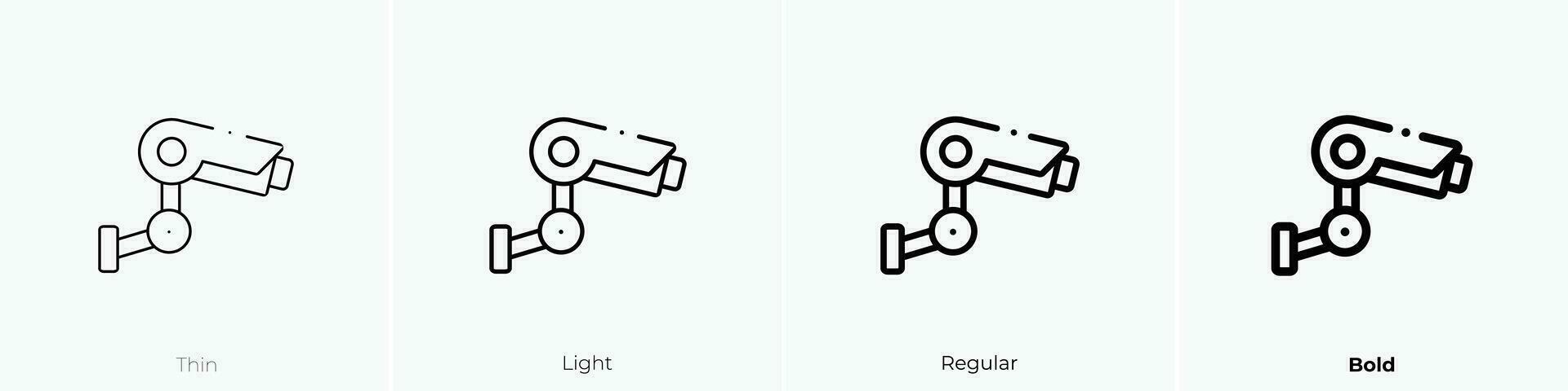 security camera icon. Thin, Light, Regular And Bold style design isolated on white background vector