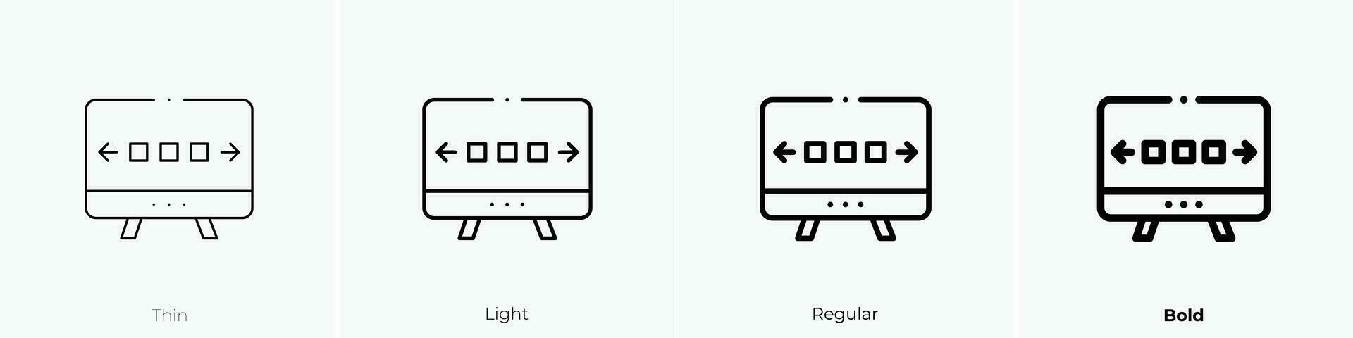 serie icono. delgado, luz, regular y negrita estilo diseño aislado en blanco antecedentes vector