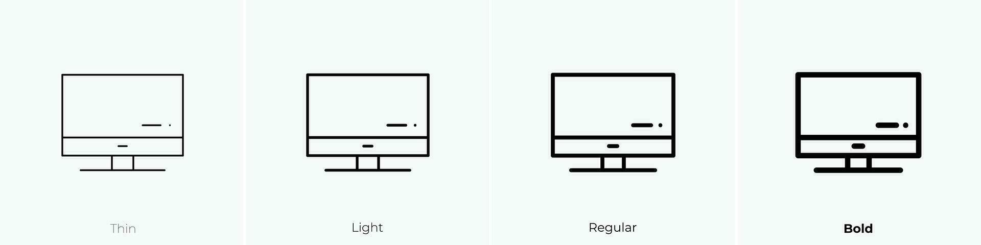 screen icon. Thin, Light, Regular And Bold style design isolated on white background vector