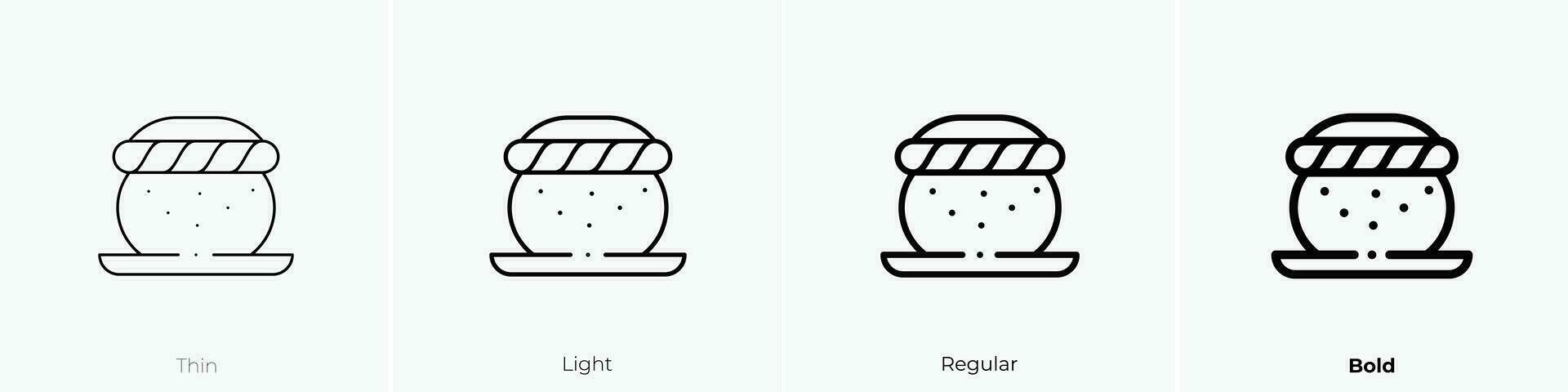 semla icon. Thin, Light, Regular And Bold style design isolated on white background vector