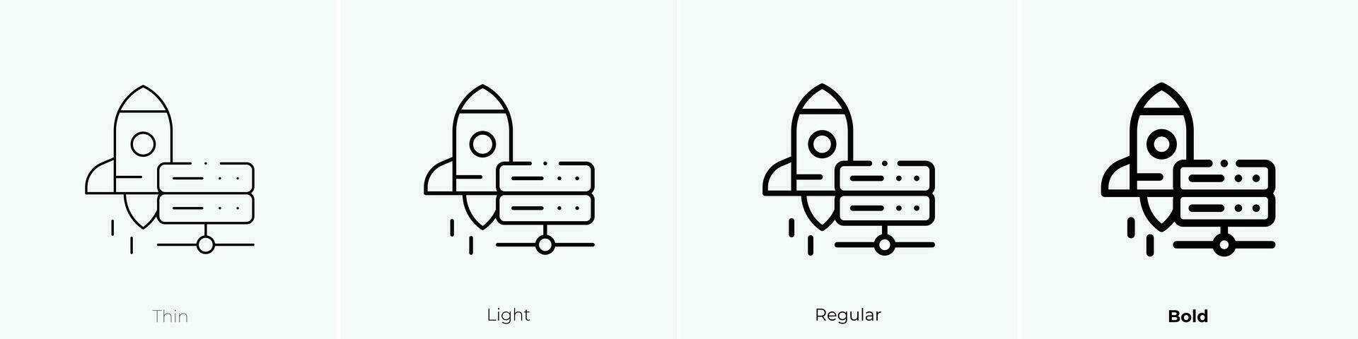 server icon. Thin, Light, Regular And Bold style design isolated on white background vector