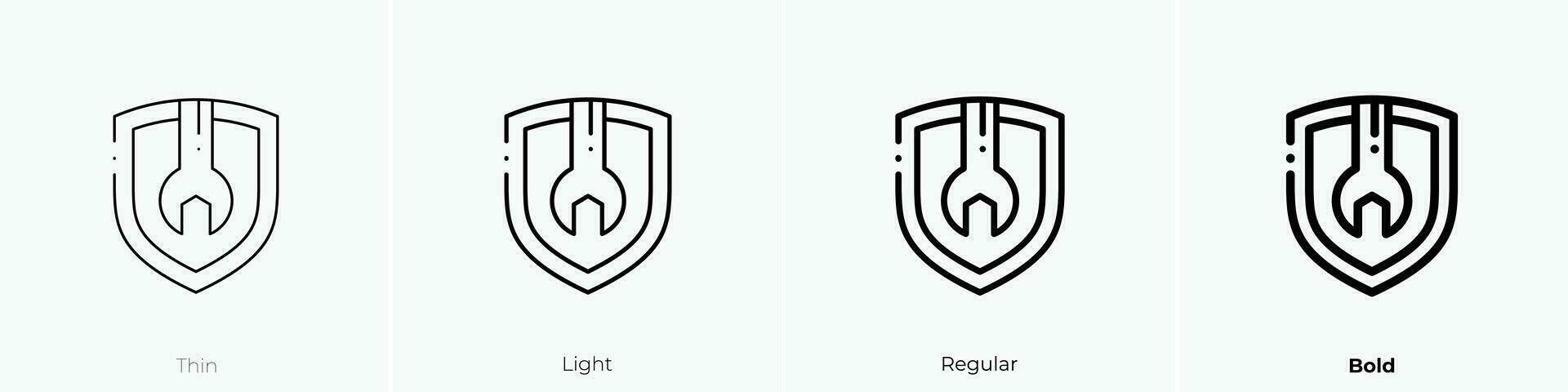 settings icon. Thin, Light, Regular And Bold style design isolated on white background vector