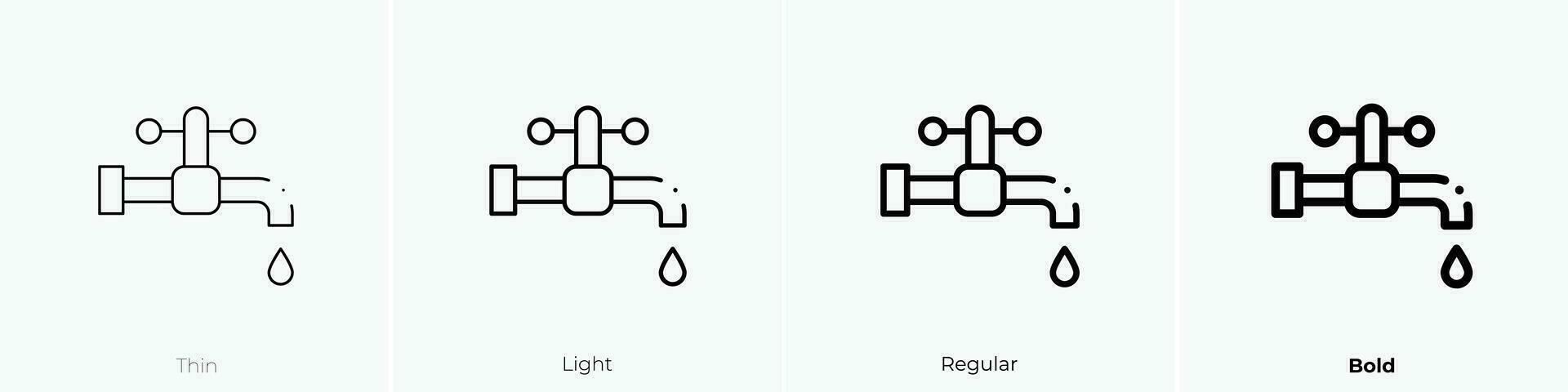 salvar agua icono. delgado, luz, regular y negrita estilo diseño aislado en blanco antecedentes vector