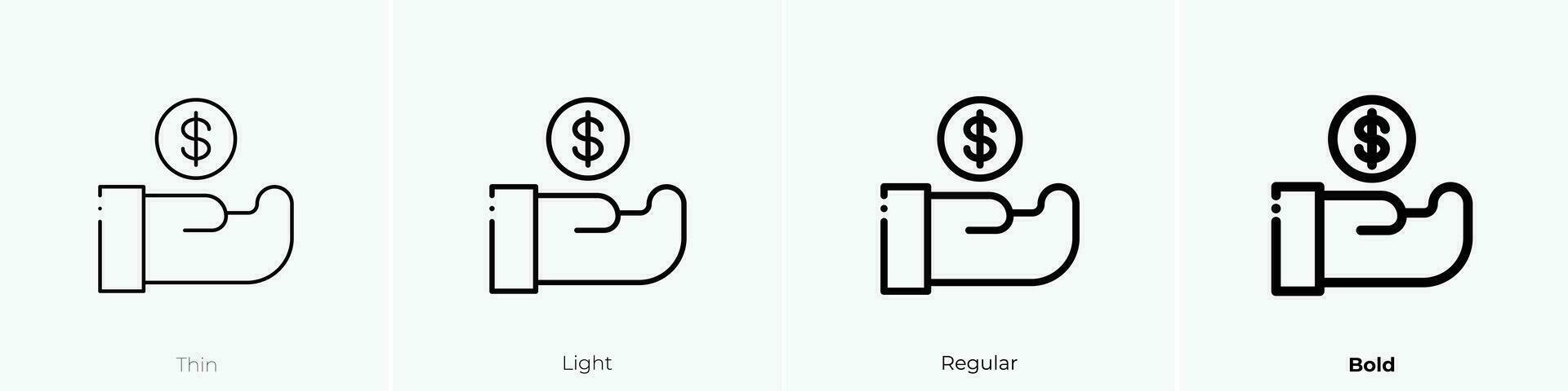 savings icon. Thin, Light, Regular And Bold style design isolated on white background vector