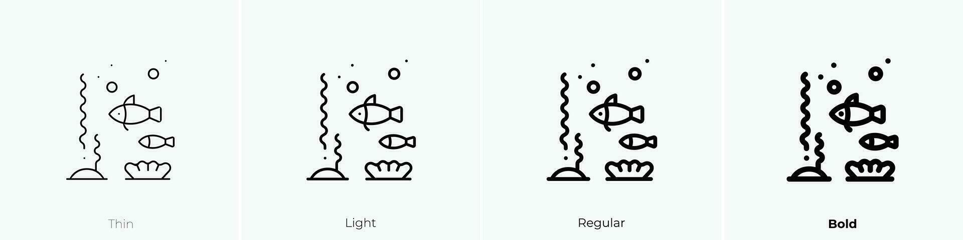 sea life icon. Thin, Light, Regular And Bold style design isolated on white background vector