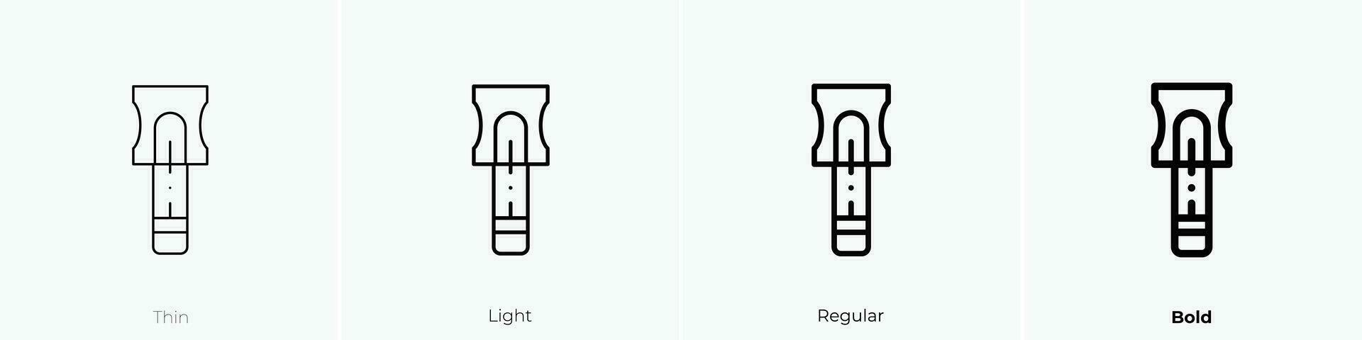 sacapuntas icono. delgado, luz, regular y negrita estilo diseño aislado en blanco antecedentes vector