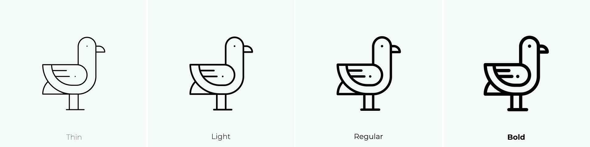 seagulls icon. Thin, Light, Regular And Bold style design isolated on white background vector