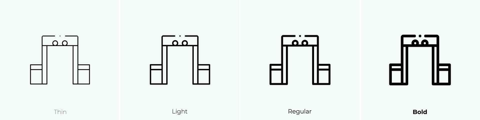 security control icon. Thin, Light, Regular And Bold style design isolated on white background vector