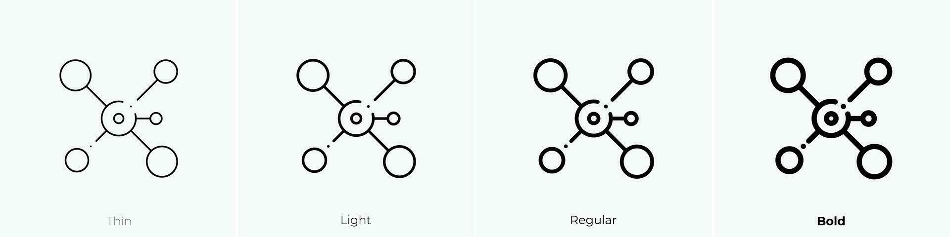 compartir icono. delgado, luz, regular y negrita estilo diseño aislado en blanco antecedentes vector