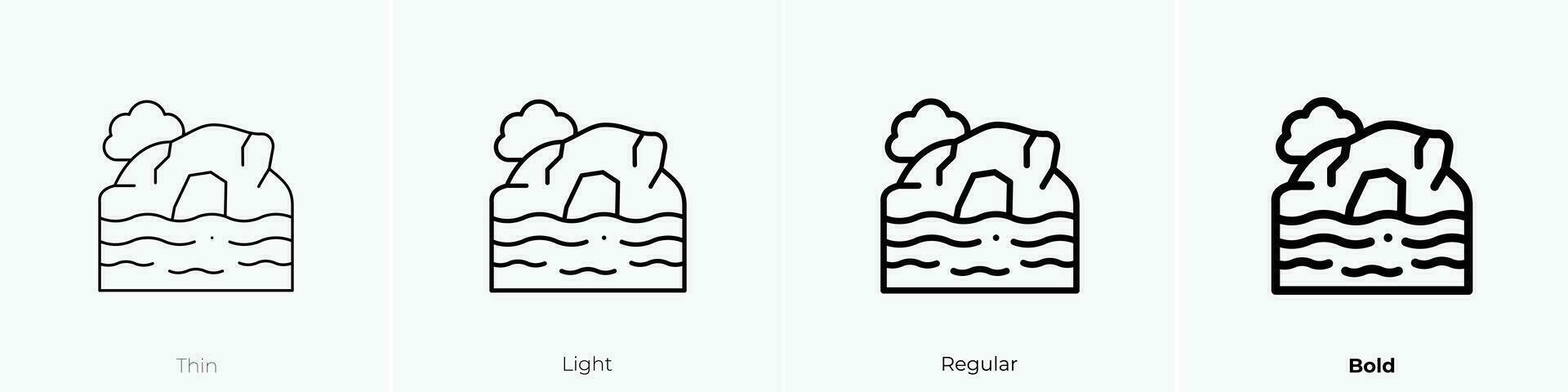 sea arch icon. Thin, Light, Regular And Bold style design isolated on white background vector