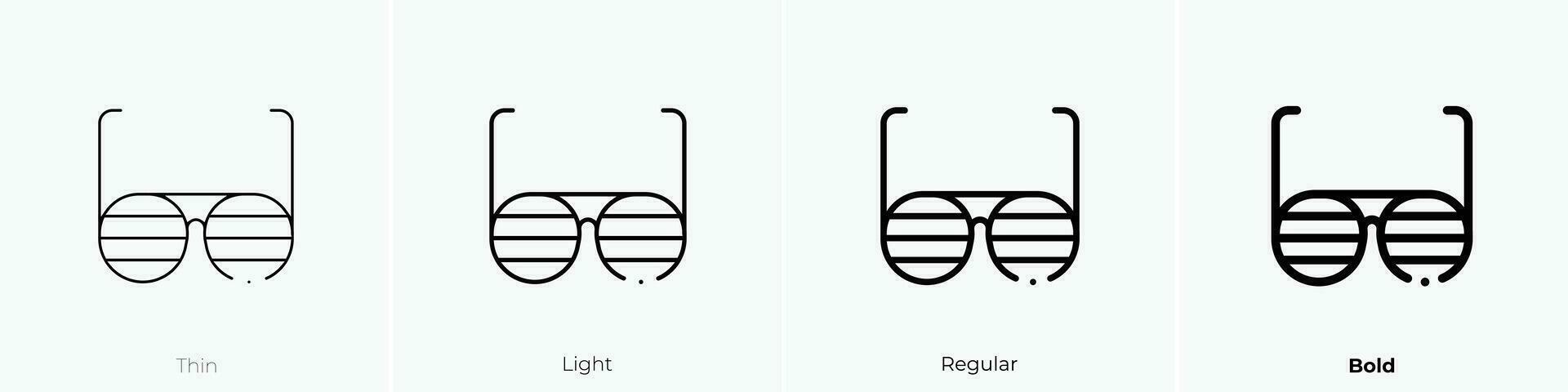 shades icon. Thin, Light, Regular And Bold style design isolated on white background vector