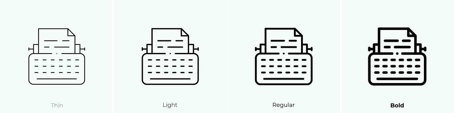 script icon. Thin, Light, Regular And Bold style design isolated on white background vector