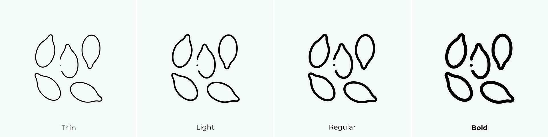 sesame icon. Thin, Light, Regular And Bold style design isolated on white background vector