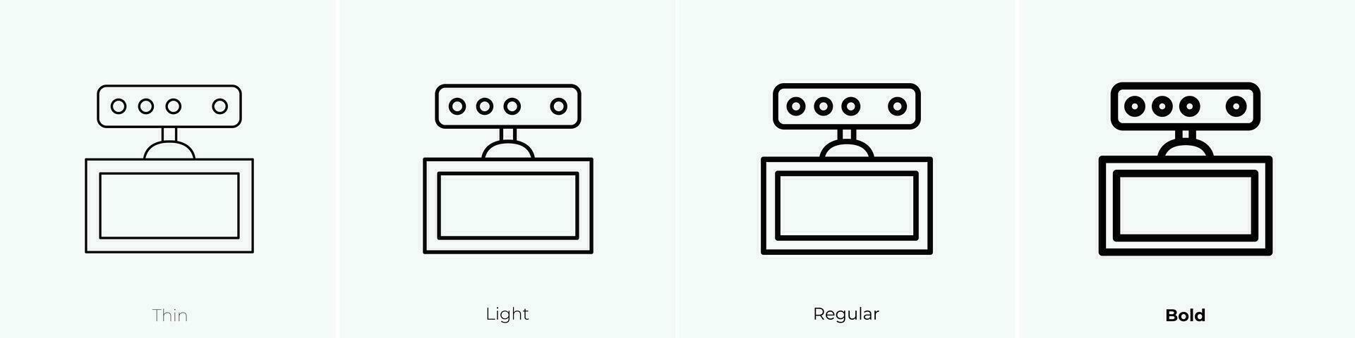 sensor icon. Thin, Light, Regular And Bold style design isolated on white background vector