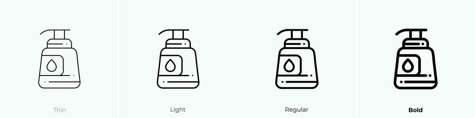 shampoo icon. Thin, Light, Regular And Bold style design isolated on white background vector